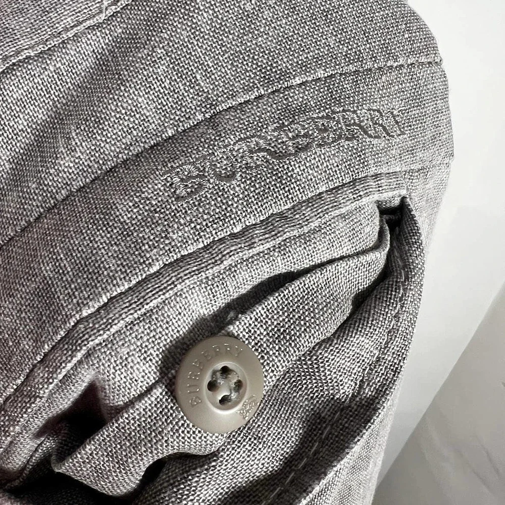 Burberry Brit Men's Straight Leg Dress Pants Size 40 Gray Flat Front Breathable